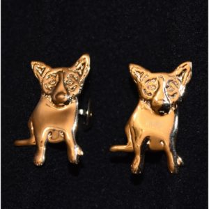 Jewelry - Sterling/Gold Plated Blue Dog Cufflinks