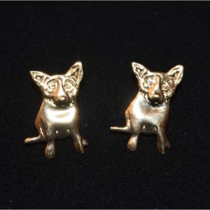 Jewelry - Sterling/Gold Plated Blue Dog Pierced Earrings