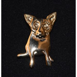Jewelry - Sterling/Gold Plated Blue Dog Single Dog Pin