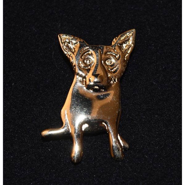 Jewelry - Sterling/Gold Plated Blue Dog Single Dog Pin