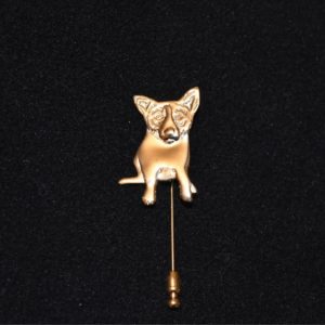 Jewelry - Sterling/Gold Plated Blue Dog Stick Pin
