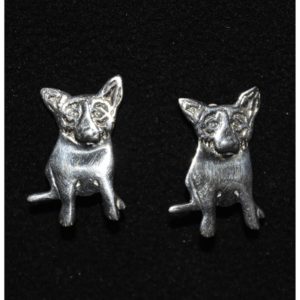 Jewelry - Sterling Silver Blue Dog Clip-on Earrings