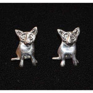 Jewelry - Sterling Silver Blue Dog Pierced Earrings