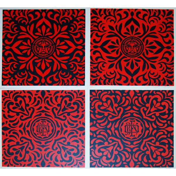 Japanese Fabric Pattern - Red/Black
