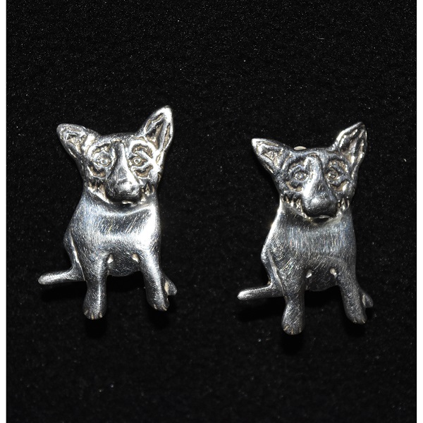 Jewelry – Sterling Silver Blue Dog Clip-on Earrings
